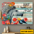 Homemerci Just Have Faith Personalized D Landscape Horse Canvas Poster Wall Art Beautiful Home Decor