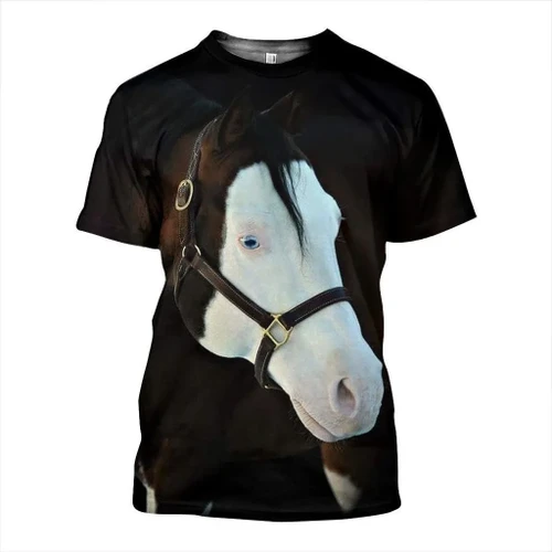 3D All Over Printed White Face Horse Shirts and Shorts