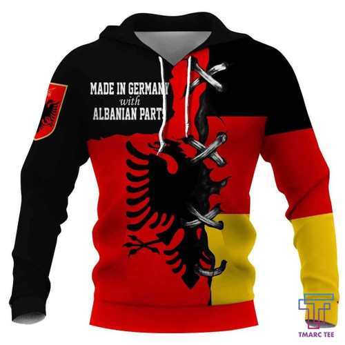 Homemerci Flag of Germany and Albanian parts all over shirts for men and women