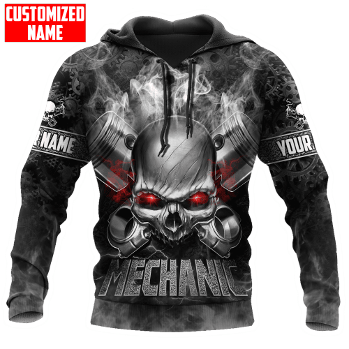 Homemerci Personalized Mechanic Skull Metal Smoke Shirts
