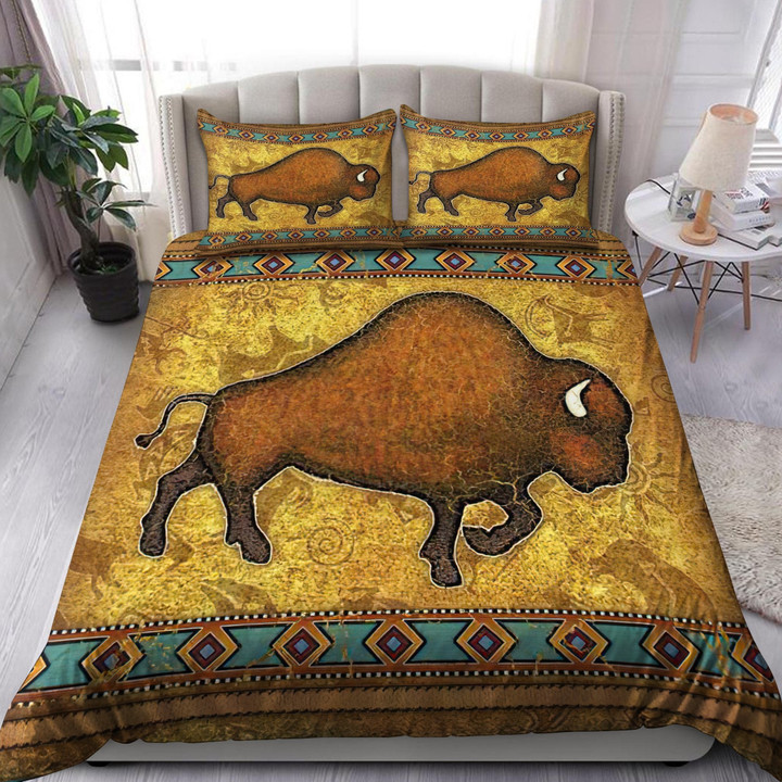 Homemerci Bison Native American Bedding Set