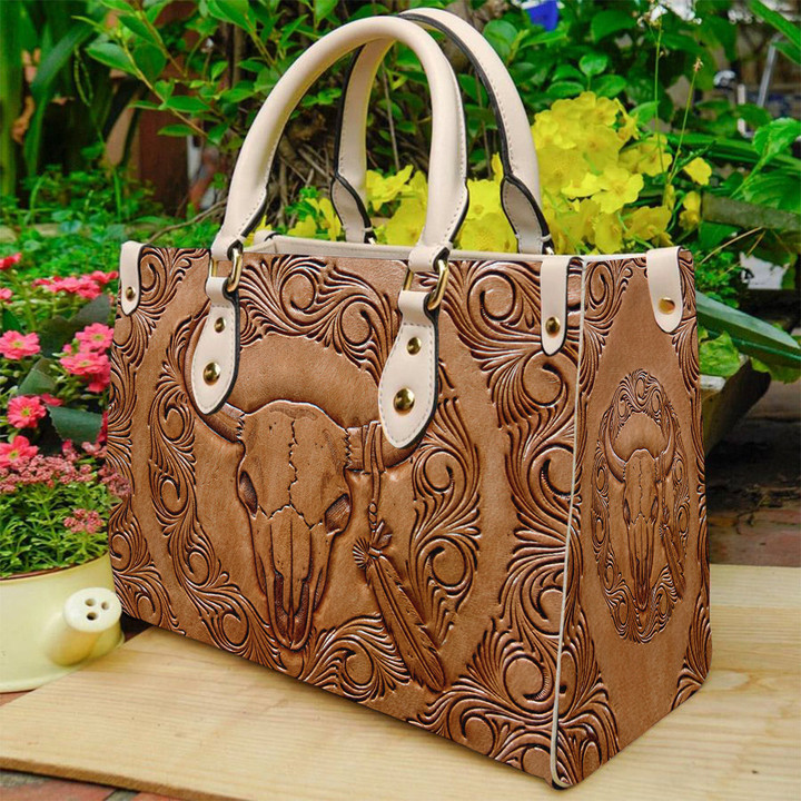 Homemerci Bull Printed Leather Handbag PH
