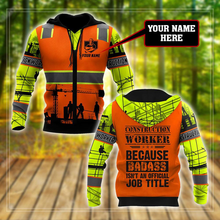 Homemerci Premium Personalized Printed Badass Construction Worker Shirts