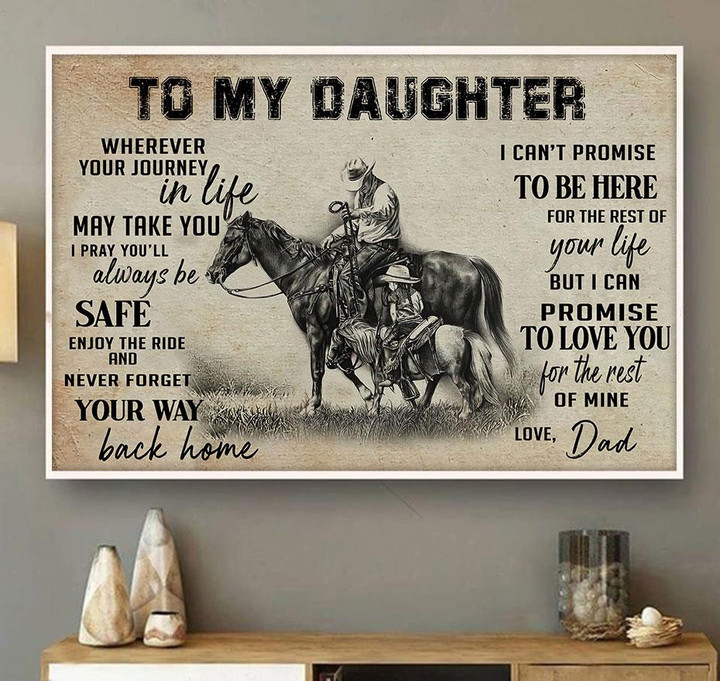 Homemerci To My Daughter Horse Riding Poster Horizontal