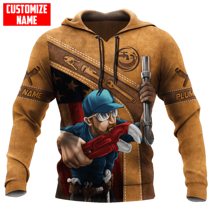 Homemerci Personalized Plumber Brown Leather Apparel
