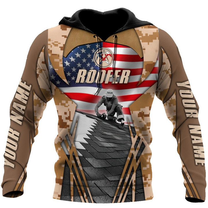 Homemerci Premium Unisex All Over Printed Roofer Shirts American Roofer Ver