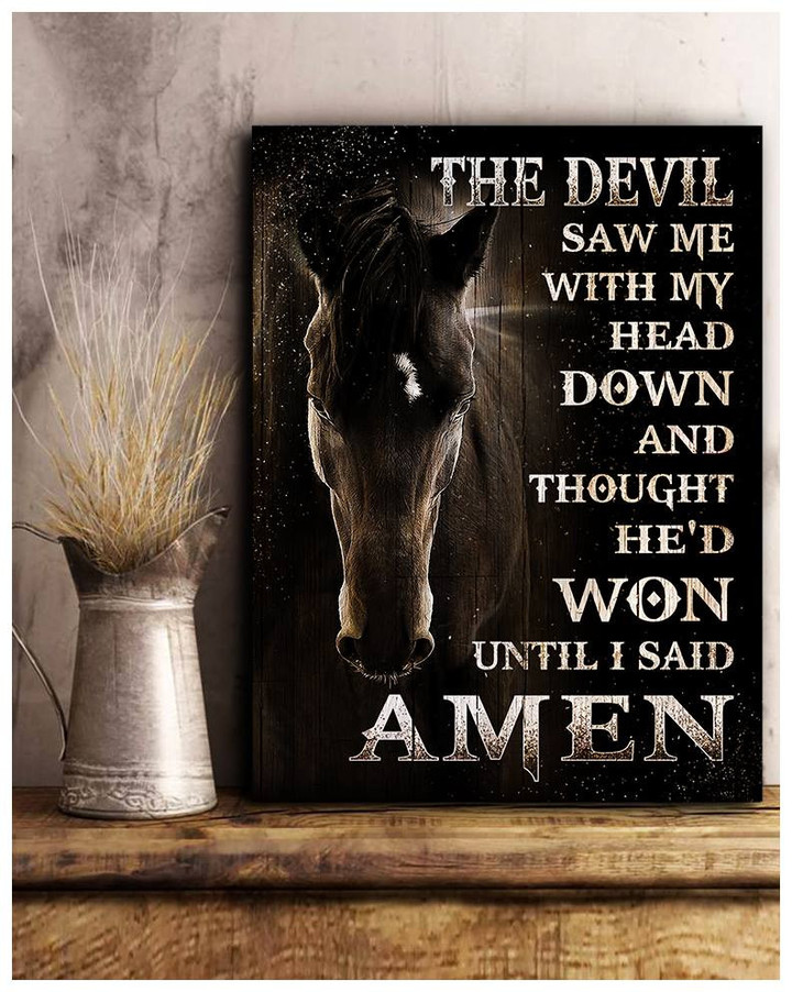 Homemerci Horse Jesus The Devil Saw Me With The Head Down D Landscape Canvas Poster Wall Art