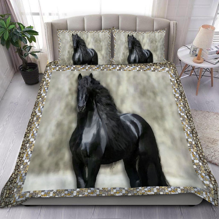 Homemerci Black Horse Bedding Set