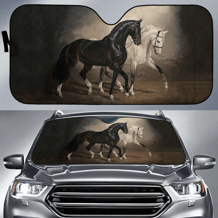 Homemerci Horse Car Sunshade Horse Couple Art