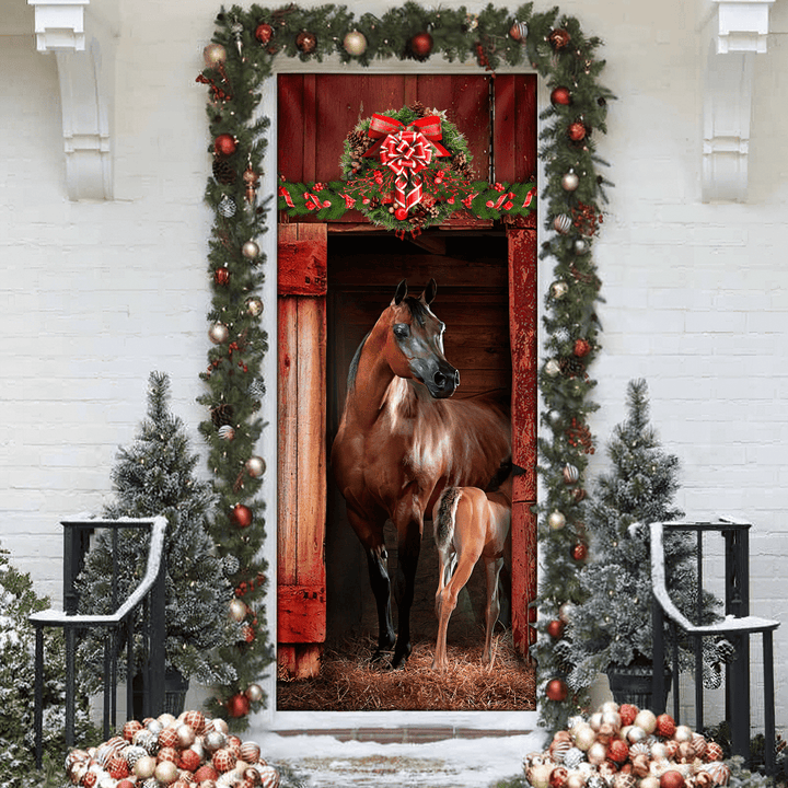 Homemerci Arabian Horse Barn Door Cover, Gifts For Home Decor