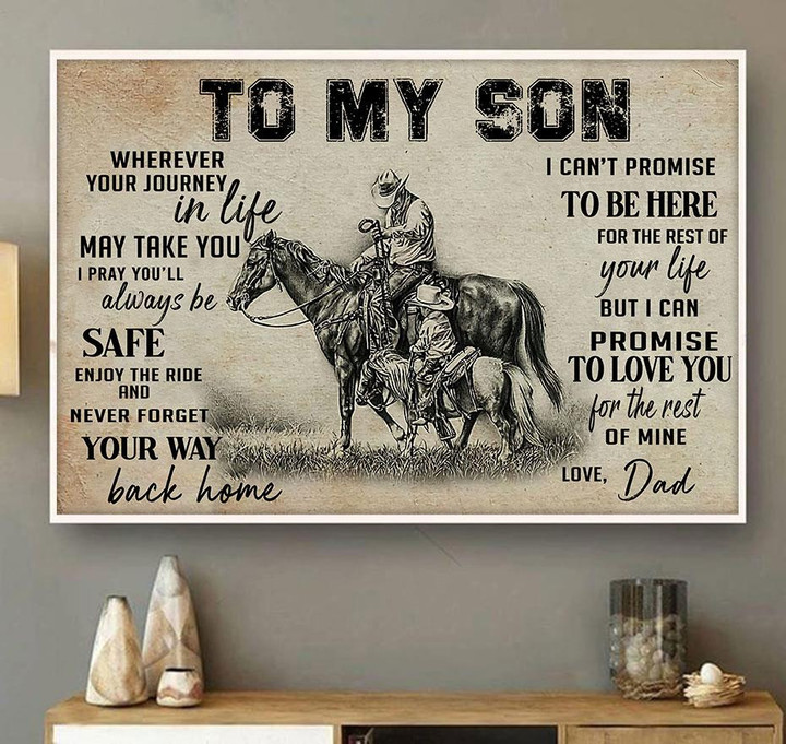 Homemerci To My Son D Horse Riding All Over Printed Poster Horizontal