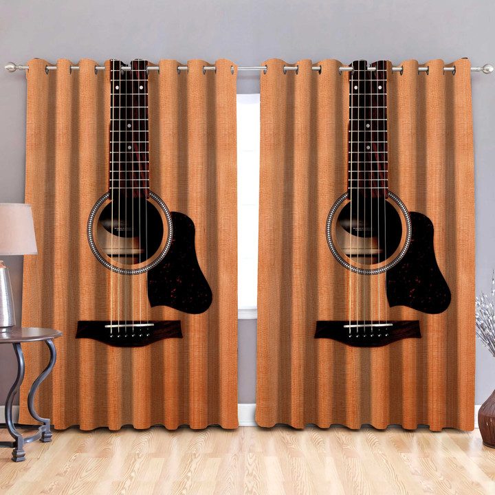 Homemerci Guitar Musical Instrument Window Curtains