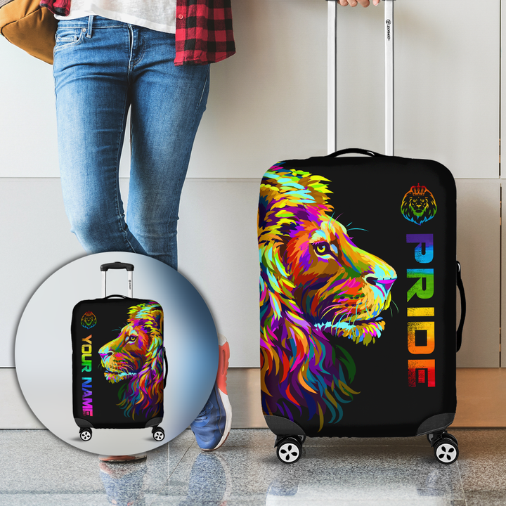 Homemerci Personalized LGBT Lion PRIDE 2022 LGBTQ Flag Luggage Cover