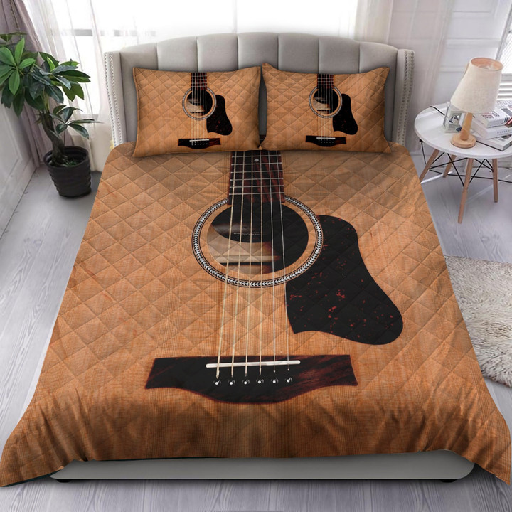 Homemerci Guitar Musical Instrument Quilt Bedding Set