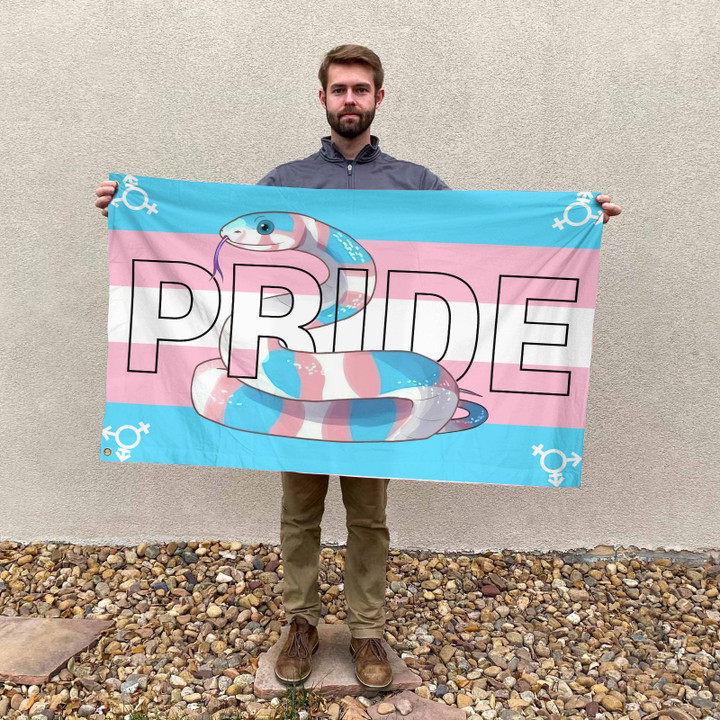 Homemerci LGBT Pride Transgender Snake Printed Horizontal Flag