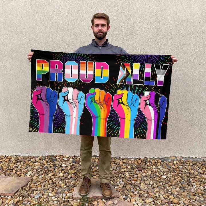 Homemerci LGBT Proud Ally Gay Transgender LGBTQ PRIDE 2022 Printed Horizontal Flag