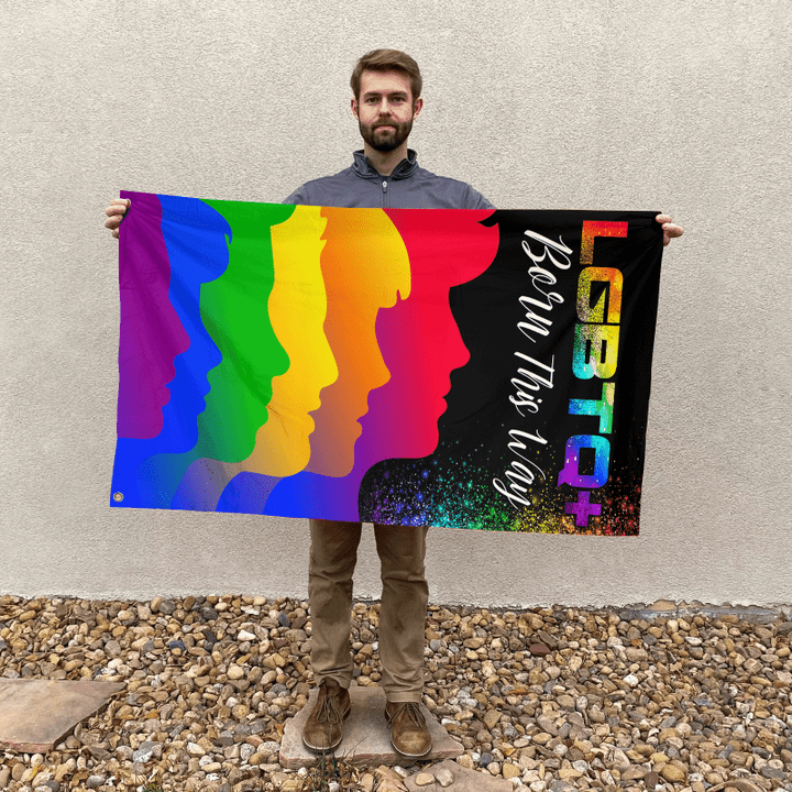 Homemerci Pride LGBT+ Rainbow Faces Flag