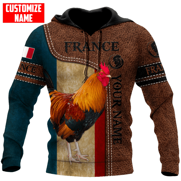 Homemerci Personalized Name France Rooster Unisex Shirts
