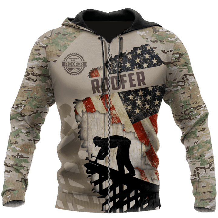 Homemerci Premium Unisex All Over Printed Roofer Shirts American Roofer Ver