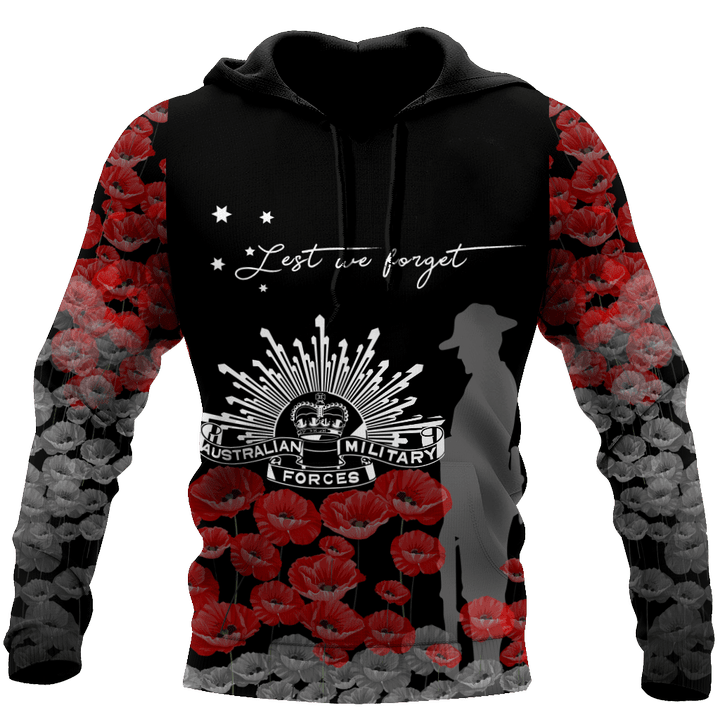 Homemerci Premium Unisex Hoodie Remember Anzac Day Lest We Forget ML