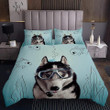 Husky Dog Diving Bedding Set Bed Sheets Spread Comforter Duvet Cover Bedding Sets