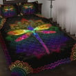 Dragonfly Colorful Mandala Quilt Bedding Set