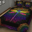 Dragonfly Colorful Mandala Quilt Bedding Set
