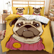 Bulldog Yellow Bedding Set Bed Sheets Spread Comforter Duvet Cover Bedding Sets