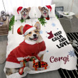 Corgi Dog Christmas Keep Calm And Love Bedding Set Cotton Bed Sheets Spread Comforter Duvet Cover Bedding Sets