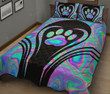 Dog Heart Hologram Quilt Bed Sheets Spread Quilt Bedding Sets