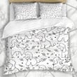 Poodle Dog Pattern White Bedding Set Bed Sheet Spread Comforter Duvet Cover Bedding Sets