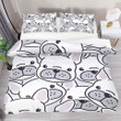 Cartoon Pug Dog Pattern Bedding Set Bed Sheets Spread Comforter Duvet Cover Bedding Sets
