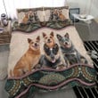 Heeler Dog And Boho Pattern Bedding Set Bed Sheets Spread Comforter Duvet Cover Bedding Sets