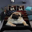Pug Dog American Flag 3D Quilt Bedding Set Cotton Bed Sheets Spread Comforter Duvet Cover Bedding Sets