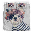 French Bulldog With Flower Bedding Set Bed Sheets Spread Comforter Duvet Cover Bedding Sets