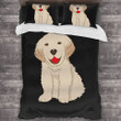 Labrador Golden Retriever Dog Black Bedding Set Bed Sheets Spread Comforter Duvet Cover Bedding Sets