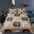 Dalmatian Dog Woof Brown Bedding Set Bed Sheets Spread Comforter Duvet Cover Bedding Sets