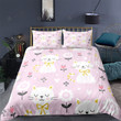 Cat Pattern Pink Bedding Set Bed Sheets Spread Comforter Duvet Cover Bedding Sets
