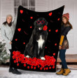 Newfoundland Heart Rose Valentine Day Dog Lovers Gift Fleece Blanket