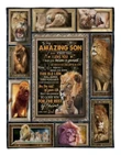 To My Son Love You Amazing Son Fleece Blanket Animals Gift For FamilyDaughter,Son,Lion Lovers Gift Fleece Blanket
