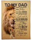 To My Dad I Know It's Not Easy For A Man Fleece Blanket  Fleece Blanket