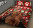 Dachshund Dog Christmas Quilt Bedding Set