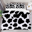 Black Dairy Cow Surface Print Pattern Bedding Set Bed Sheets Spread Comforter Duvet Cover Bedding Sets