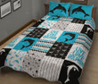 Dolphin Shape Pattern Quilt Bedding Set