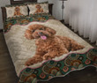 Poodle Dog Vintage Mandala Quilt Bedding Set