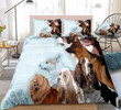 Art Painted Dogs Blue Duvet Cover Bedding Set