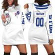 Buffalo Bills Nfl White Jersey Style Personalized Hoodie Dress Sweater Dress Sweatshirt Dress Model A1644 - 1