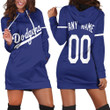Personalized Los Angeles Dodgers Any Name 00 Mlb 2020 Alternative Blue Jersey Inspired Style Hoodie Dress Sweater Dress Sweatshirt Dress - 1