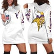 Minnesota Vikings Nfl Bomber Jacket 3d Jersey Hoodie Dress Sweater Dress Sweatshirt Dress - 1