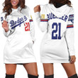 Los Angeles Dodgers Buehler 21 2020 Championship Golden Edition White Jersey Inspired Style Hoodie Dress Sweater Dress Sweatshirt Dress - 1
